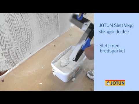 Hvordan rullesparkle og sette opp Jotun slettvegg forgrunnet
