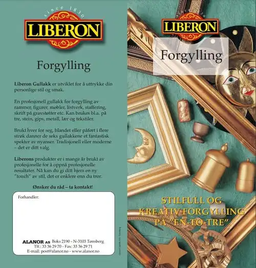 brosjyre Liberon Gull Lakk Gilt Varnish 30 ml