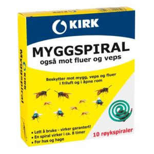Kirk Myggspiral 10 stk + 2 stativ 80 timer