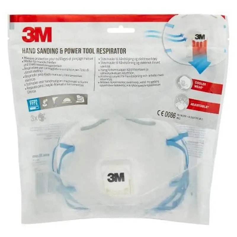 P2 Støvmasker 3M 8822 med ventil mot fint støv 3 stk
