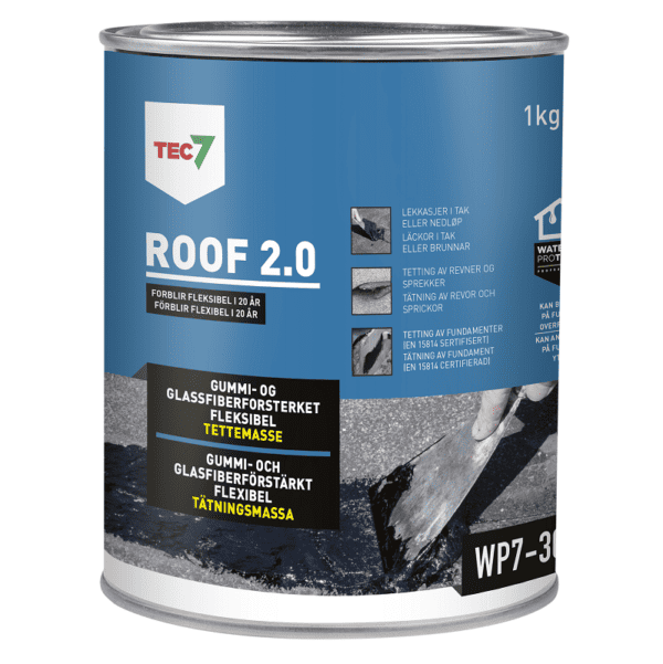 TEC7 Roof 2.0 Gummiasfalt for reparasjon av tak 1 kg