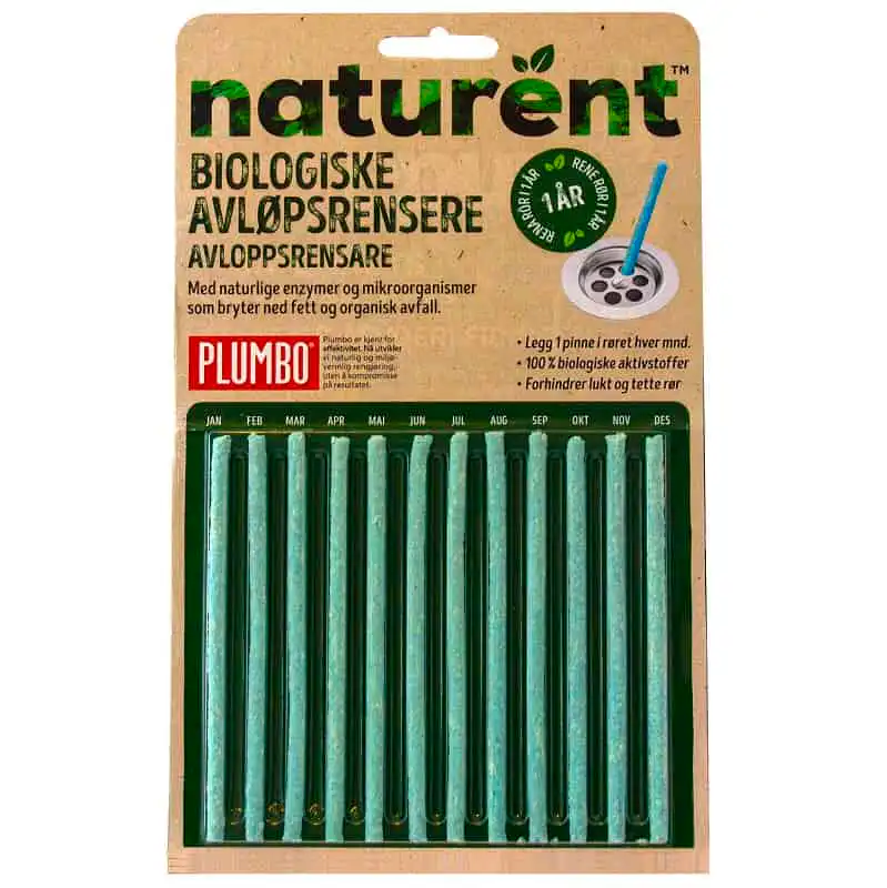 Plumbo Naturent Biologiske Avløpsrensere – Rørpinner 12 stk