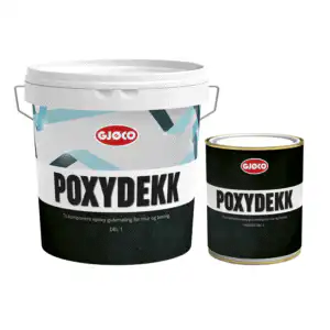 Epoxy gulvmaling Epoxymaling Gjøco Poxydekk Del 1 + 2 Lys Grå 2,7 liter