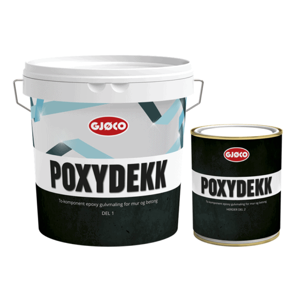 Epoxy gulvmaling Epoxymaling Gjøco Poxydekk Del 1 + 2 Lys Grå 2,7 liter