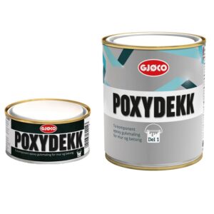 Epoxy gulvmaling Epoxymaling Gjøco Poxydekk Del 1 + 2 Lys Grå 0,9 liter