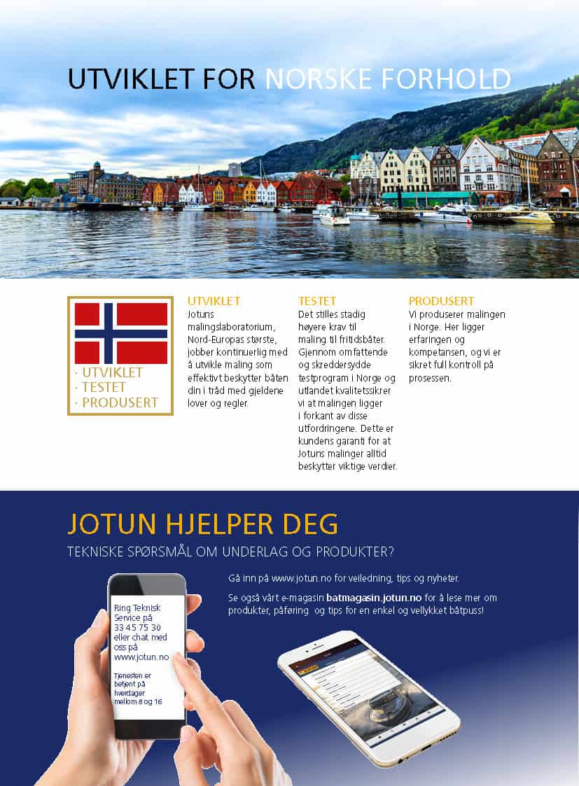 Jotun Yachting sin brosjyre Båten