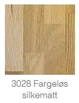 Fargeprøver på eik Osmo topoil 3028 fargeløs Silkematt