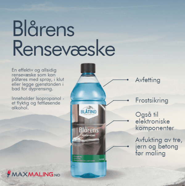 Isopropanol Blårens Blåtind - Rengjøring uten rester 1 L