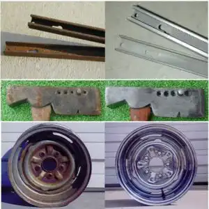 Før og etter bilde ved bruk av Evapo-rust rustfjerner