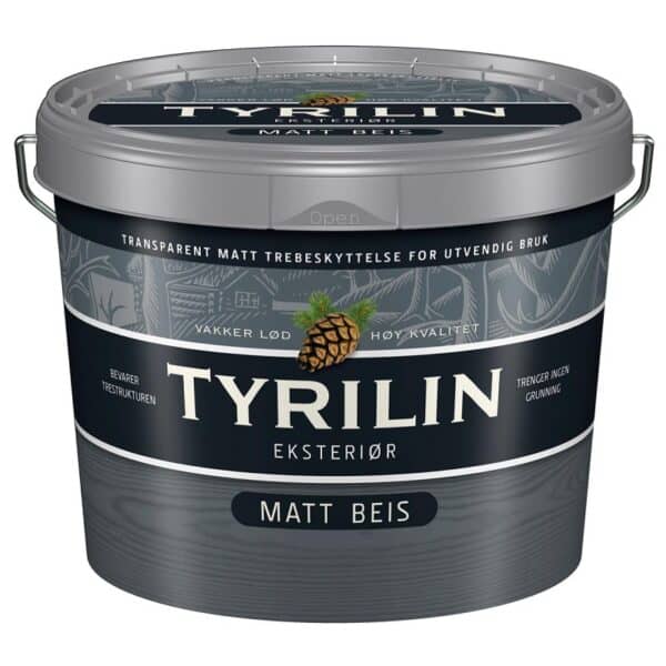 Tyrilin Matt beis - Utendørs vanntynnbar oljebeis 2,7 liter