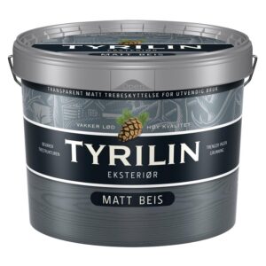 Tyrilin Matt beis - Utendørs vanntynnbar oljebeis 9 liter