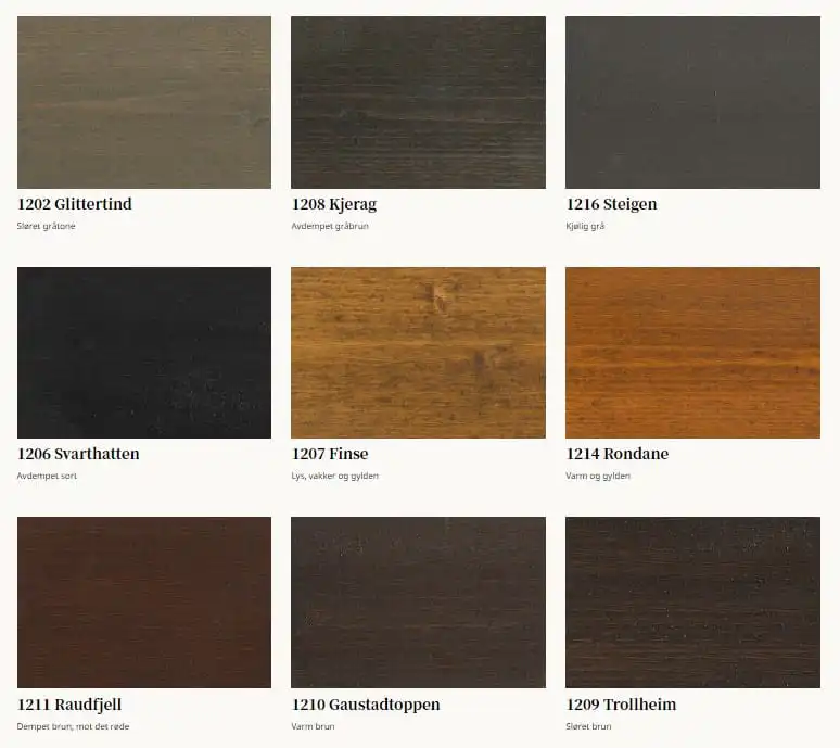 Tyrilin matt oljebeis farger