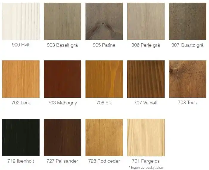 Fargekart Osmo Terrasse og Trebeskyttelses Oljebeis