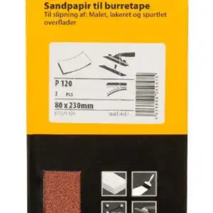 SLIPEPAPIR BORRELÅS 80x230mm K120 3pk MIRKA