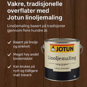 Jotun Linoljemaling – Tradisjon, holdbarhet og pustende beskyttelse til treverk