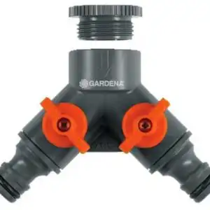 Krankobling 2-veis 1/2″+3/4″ for drift av 2 vanningstilbehør Gardena