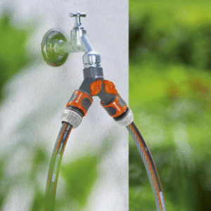 Krankobling 2-veis 1/2″+3/4″ for drift av 2 vanningstilbehør Gardena