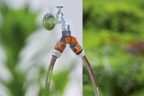 Krankobling 2-veis 1/2″+3/4″ for drift av 2 vanningstilbehør Gardena