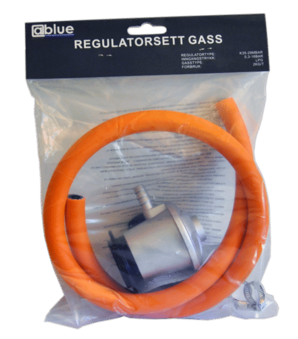 Gassregulatorsett m/1m slange